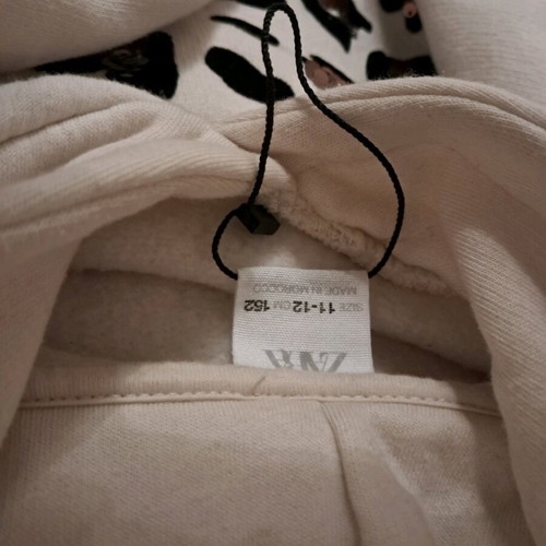 Zara hoodie sweatshirt for girl 11-12 years, like new, white