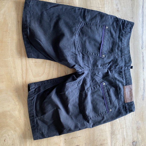 Aggressive Black men's shorts size L like new, black with leather detail