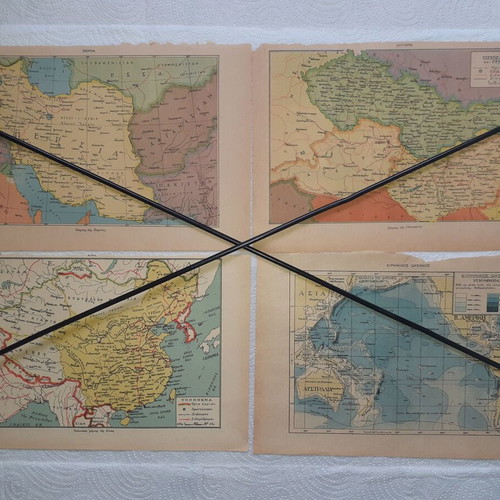 Set of 36 original maps from early 1950s, used