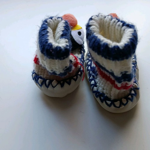Puffin stuffed toy 28 cm like new with knitted socks