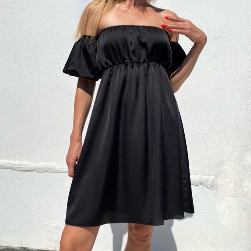 Satin dress black size S like new