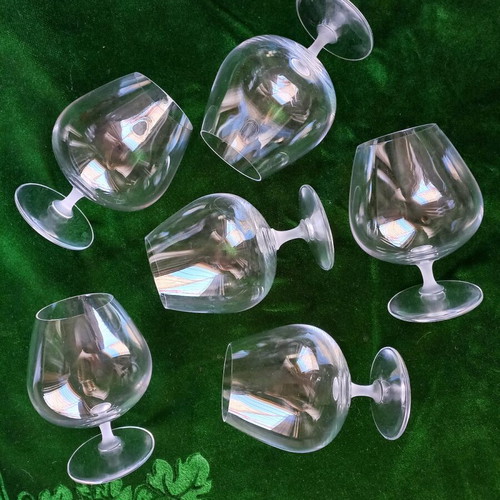 Cognac glasses like new, set of 6 with matte detail