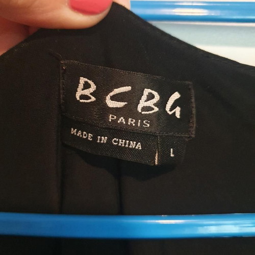 BCBG dress black elastic size Large like new