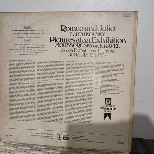 Moussorgsky Orch. Ravel; Tchaikovsky Pictures at an Exhibition Romeo and Juliet LP used, classical