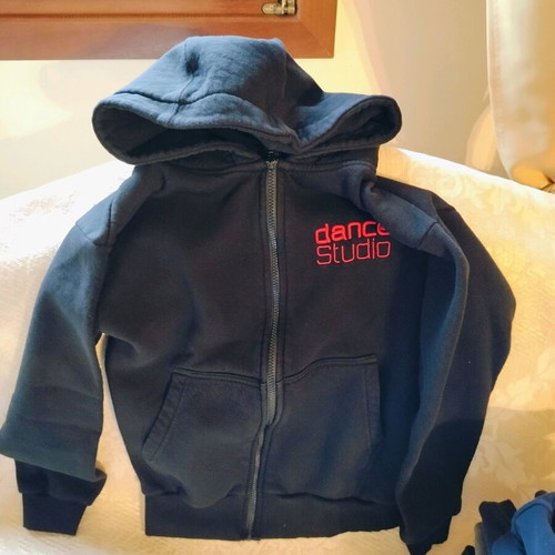 Jacket and two hooded zip-up sweatshirts pack for 12 years like new, black and blue