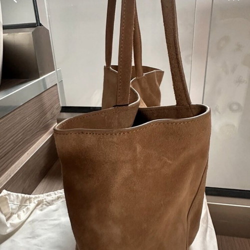 Massimo Dutti shoulder bag new, brown suede leather