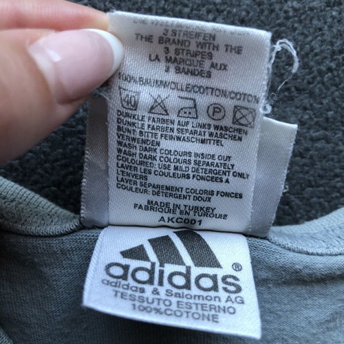 Adidas Vintage Grey V-Neck Tee Like New, Y2K Style