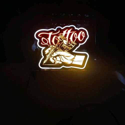 Tattoo light sign new, 20x20cm