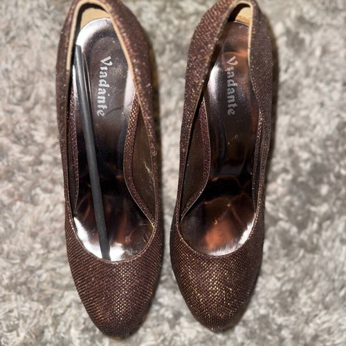 Glitter platform high heels bronze copper by Viadante new