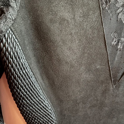 Black Zara dress with lace and leather, size S, like new