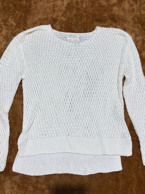 Pullover white with holes Chaton like new, 152 cm, 12 years