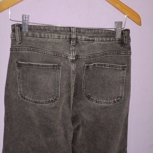 Oversized black acid wash jean pants like new, wide leg culotte