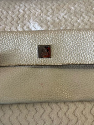 KEM white hand bag used with small discolorations