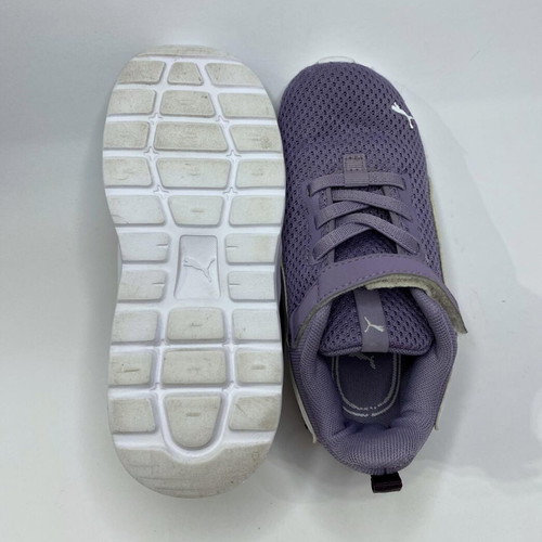 Puma kids' athletic shoes size 27, like new, white and purple