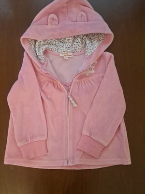 Pink children's jacket with zipper and hood for 2 years used