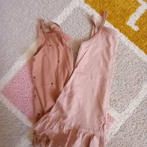Children's dress set like new, H&M, beige and pink, 1.5-2 years