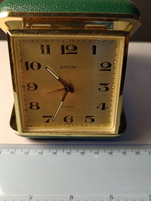 Europa travel clock analog used, 1970s