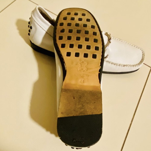 P&Co white leather moccasins new, size 40