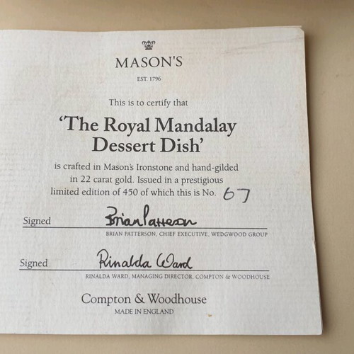 Masons The Royal Mandalay collector's plate like new