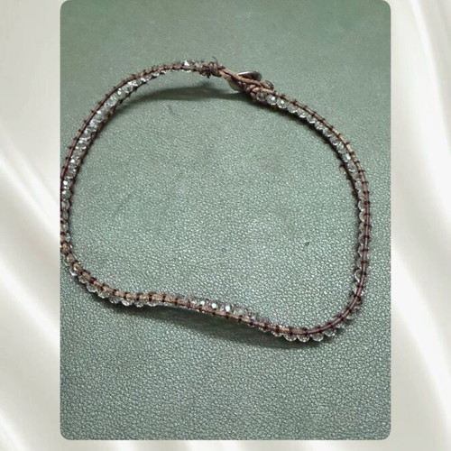 Choker with Swarovski beads used, gray