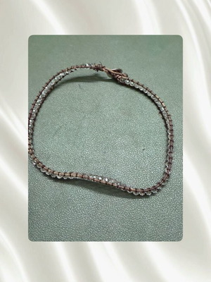 Choker with Swarovski beads used, gray