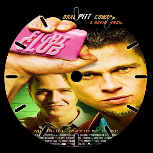 Fight Club wall clock made from recycled vinyl new