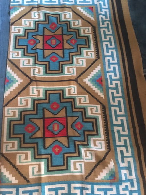 Handwoven rug used with unique design 110x210