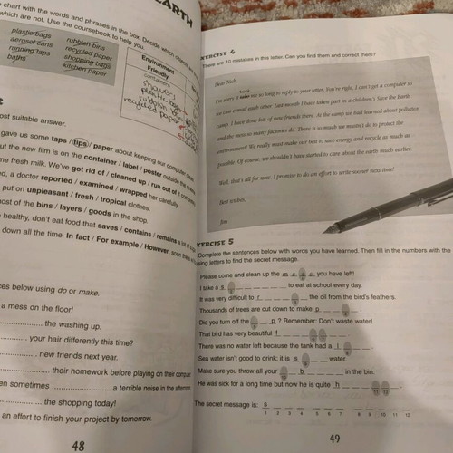 Imagine 3 Workbook used, with notes