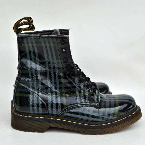 Dr. Martens tartan boots used, grey black, size 39