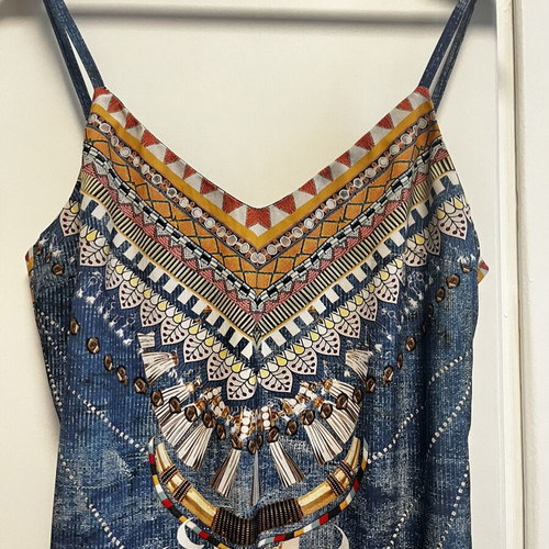 Peace And Chaos maxi summer dress, size M/L, blue multicolor