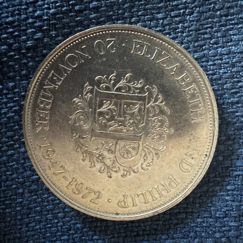 Commemorative Crown Coin EP Elizabeth Pilippe 1947-1972 silver anniversary