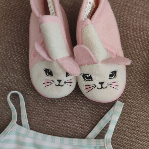 Set of two swimsuits N4 like new with gift winter slippers size 23 and sandals N20