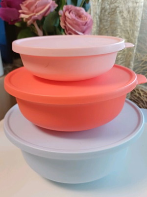 Tupperware set of 3 bowls Aloha series new 2L, 1L and 600ml
