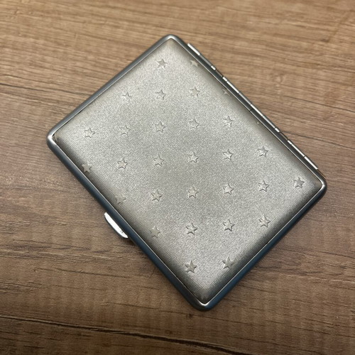 Vintage metal cigarette case set with lighter like new