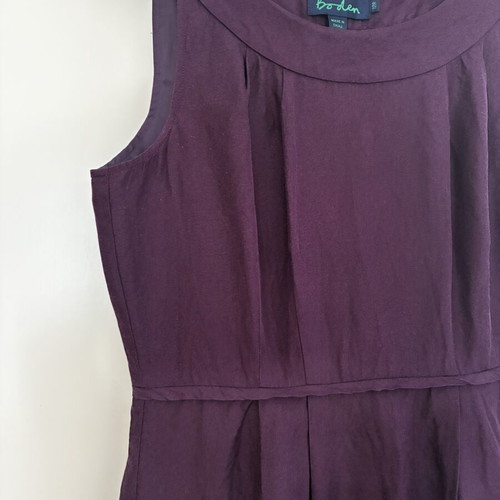 Boden Purple Silk-Blend Sleeveless Cocktail Dress Size M/L like new