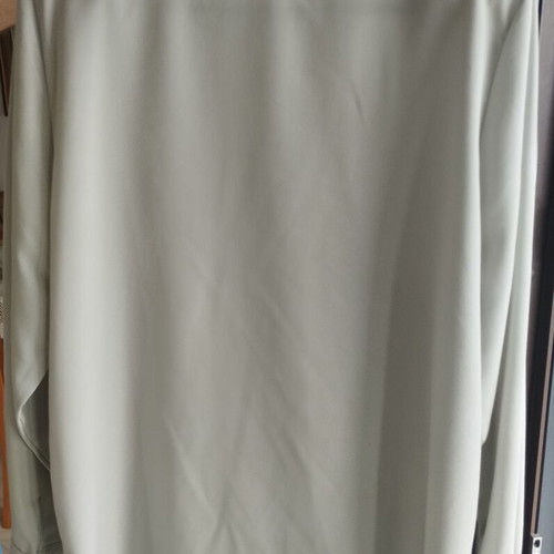 Vintage Jenny women's shirt size 2 with embroidery and shoulder pads like new, gray/off-white