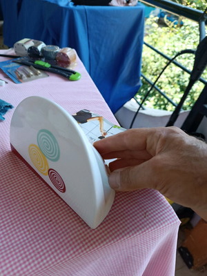 Porcelain napkin holder new, unused