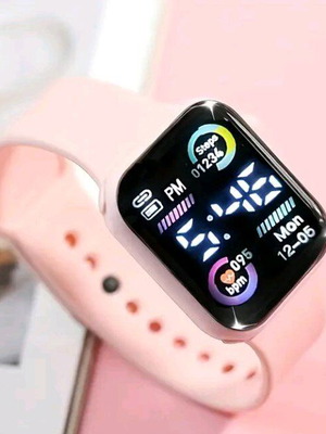 Σετ μοντέρνο ρολόι και κοσμήματα 6 τεμαχίων, καινούργιο, ροζ