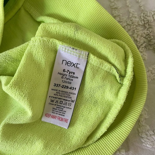 Next shorts and jacket set like new, neon yellow, size 6-7