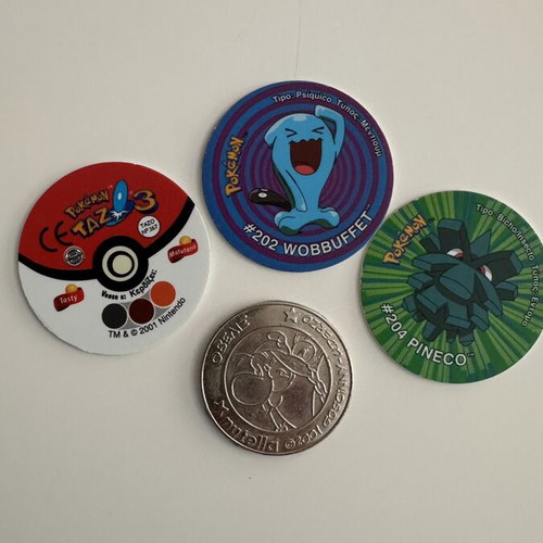 Vintage Pokémon Tazos/Pogs, σετ 9 τεμάχια, 6 τρισδιάστατα συλλεκτικά