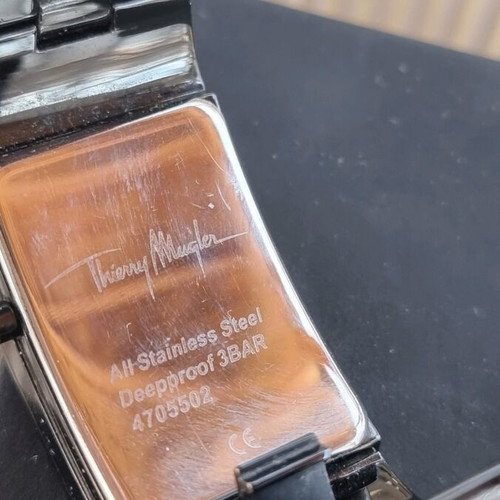 Thierry Mugler wristwatch like new, black stainless steel bracelet