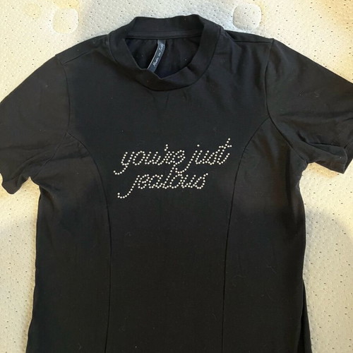 T shirt dress short black, size 38, worn once