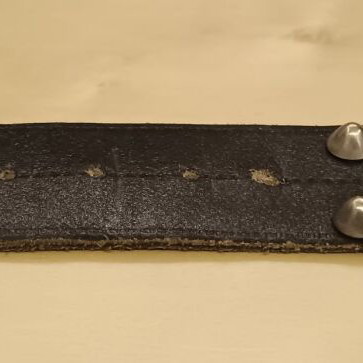 Leather belt with studs used, black, size 90, 1985