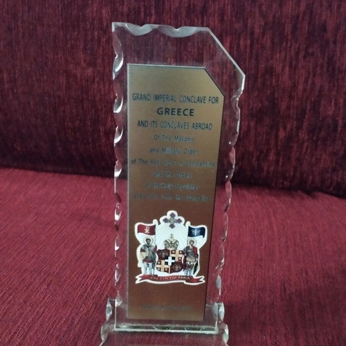 Commemorative plaque used from Grand Imperial Conclave for Greece