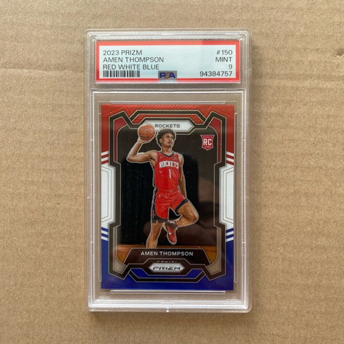 Panini Prizm Amen Thompson Rookie Blue, White and Red PSA 9 new