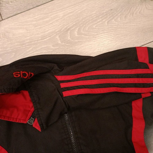 Adidas vintage track jacket used, red and black 90s design