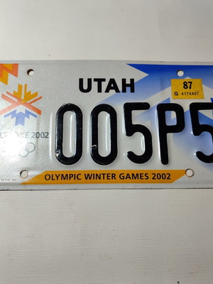 Licence plate USA Utah Salt Lake 2002 Olympics used
