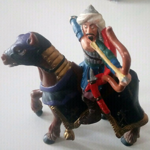 Set of figures Chinese archer rider and horse used