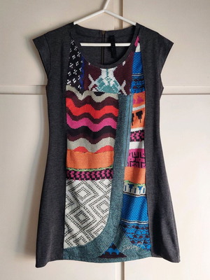 Φόρεμα Desigual like new, μέγεθος M-L, γκρι πολύχρωμο