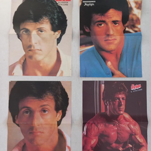 Sylvester Stallone posters and inserts used, 1980s Blek and Agori